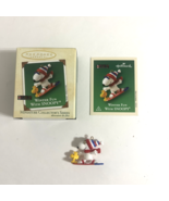 Snoopy Mini Ornament + Woodstock Snowboard Hallmark Keepsake 2002 Holida... - €17,19 EUR