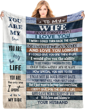 Gifts for Wife from Husband, Birthday Gift from Husband to My Wife Blanket Weddi - £28.67 GBP