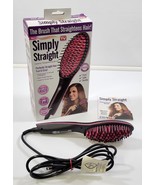 N) Simply Straight Heated Ceramic Hair Straightening Brush SHS-300 - £15.63 GBP