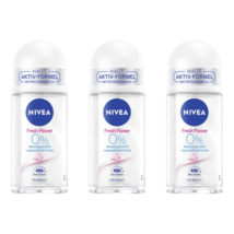 Nivea Fresh Flower 0% Aluminum Deodorant roll-on -3 PACK- Free Shipping - $29.21