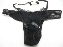 Adore Me Women&#39;s Cheeky Lace Mesh Panty 09725 Black Size 0X - £3.70 GBP