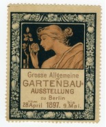 1897 Horticulture Exhibiton Poster Cinderella Berlin Woman Advertising Stamp