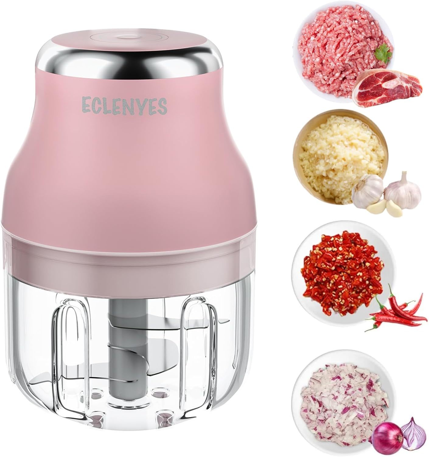 Electric Garlic Chopper, 250Ml Mini Portable Veggie Chopper, Garlic, Etc... - $36.99