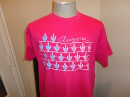 Vintage 90&#39;s Pink Hanes Beefy T Arizona Cactus Cotton T-shirt Adult XL Usa Nice - £22.21 GBP