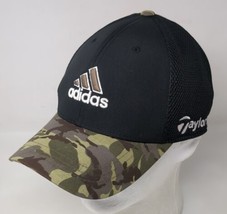 Adidas Camo TaylorMade Baseball Hat Golf Cap Flexfit Small Medium Fitted - £11.67 GBP