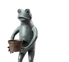 SPI Aluminum Helpful Garden Frog Planter Holder - £145.58 GBP