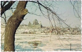 Postcard La Traverse En Hiver Crossing Winter Parliament Hill From Hull Quebec - £2.36 GBP