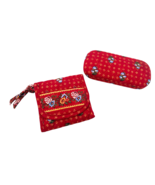 Vera Bradley Provincial Red Wallet &amp; Eye Glasses Sunglasses Case Vintage... - $1,239.86 MXN