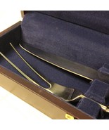 ERIN Hampton Silversmiths stainless CARVING SET fork+ knife IN BOX thank... - £24.92 GBP