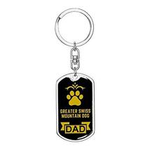 Dog Dad Gift Greater Swiss Mountain Dog Swivel Keychain Stainless Steel or 18k G - £31.94 GBP