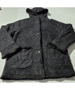 Larry Levine Sport Black Hooded Coat Faux Fur Lined Softshell Jacket Wom... - €23,10 EUR