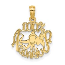 14K Yellow Gold or 14K White Gold 100% Aquarius Zodiac Charm - £114.47 GBP