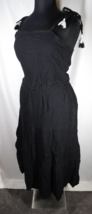 Plus Sz 26/28 Ashley Stewart Black Smocked Back Maxi Dress, Pockets, NWT - $34.99