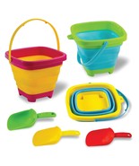 3 Pcs Foldable Buckets With 3 Shovels Sand Bucket Water Bucket Sandbox S... - £29.99 GBP