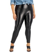 Tinseltown Women&#39;s Trendy Plus Size Faux-Leather Leggings Black 3X B4HP - £15.69 GBP
