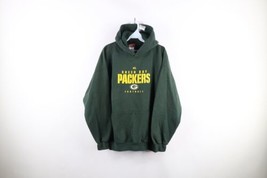 Vintage Mens Large Faded Spell Out Green Bay Packers Football Hoodie Sweatshirt - £47.33 GBP