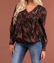 Entro abstract surplice blouse in Black - size XL - £30.58 GBP