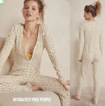 Free People Intimately Home Alone Long John Jumpsuit Yellow Floral ( S ) - £46.70 GBP