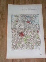 1930 Vintage Map Vicinity Amsterdam Haarlem Netherlands Brussels Louvain Belgium - £21.89 GBP