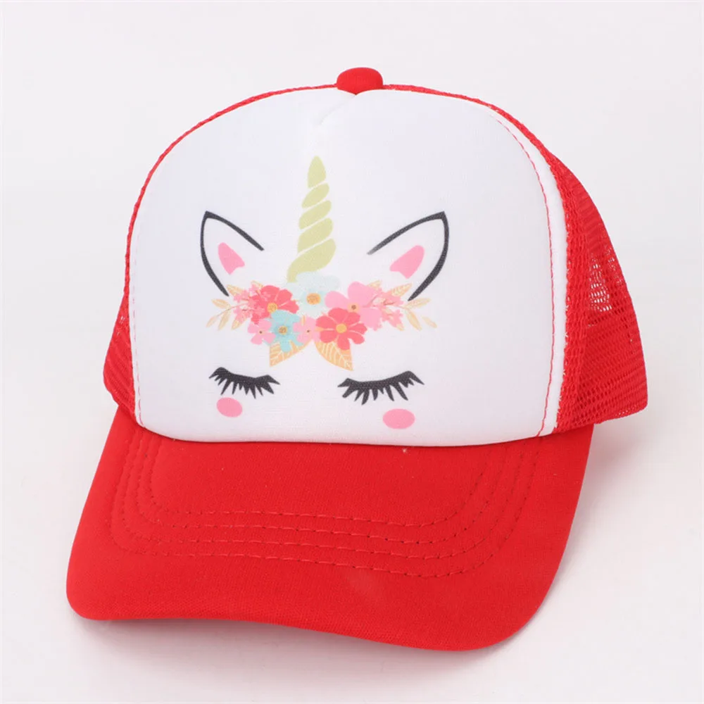 Unicorn Children&#39;s Hats Summer Sun Protection Mesh Hats Students Girls Peaked - £10.59 GBP