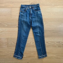 Nobody Denim Issy Jeans Cropped Two Tone Frayed Hem Distressed sz 24 - £57.06 GBP