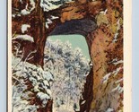 Winter View of Natural Bridge Rockbridge VA Virginia Linen Postcard D16 - $2.92