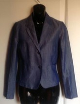 NWOT Sisley Chambray Fitted Two Button Jacket Unlined Blazer Sz IT 38 - $78.21