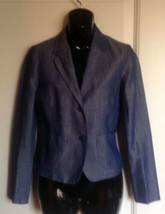 NWOT Sisley Chambray Fitted Two Button Jacket Unlined Blazer Sz IT 38 - £61.18 GBP