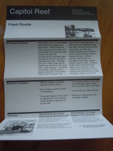 Capitol Reef Flash Floods National Park Services Brochure 1997 - $1.99
