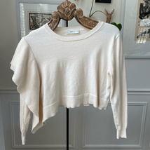 Zara Vanilla Side Ruffle Knit Crop Top Sweater S - $18.72