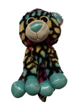 Hug Fun Rainbow Colorful Tiger Car Big Sparkling Gold Eyes Plush Stuffed Animal - £11.23 GBP