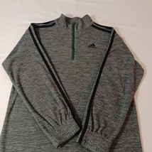 Adidas Men's Greenish Gray 1/4 Zip Long Sleeve Pullover Sweatshirt Size Medium image 7