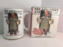 Norman Rockwell Coffee Mug Spirit of Christmas Saturday Evening Post Vtg 1986 - £11.15 GBP