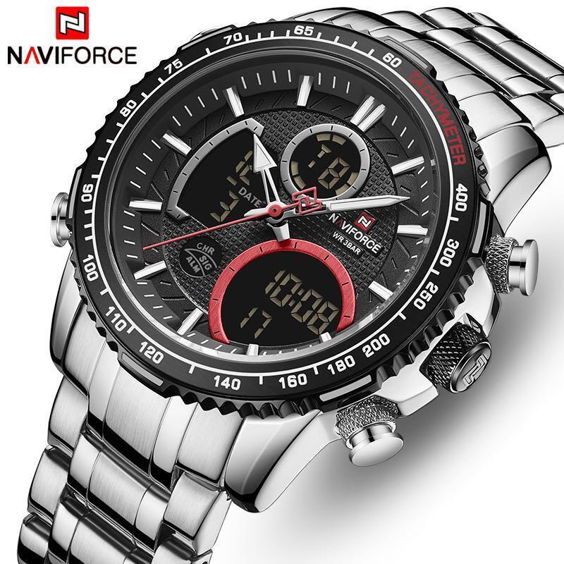Primary image for Naviforce Brand Watch Men Stainless Steel Band Waterproof Quartz Wristwatch Big