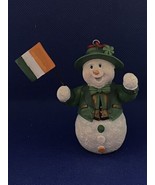4” Resin Christmas Ornament International Irish Snowman With Ireland Flag - $25.41 CAD
