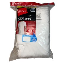 Hanes Value Pack 6 Tagless White Crew Neck T Shirts Men&#39;s Size 3XL New - $24.99