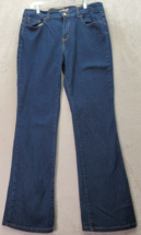 Levi&#39;s Jeans Women&#39;s Size 12 Blue Denim Cotton Bootcut Leg Dark Wash Flat Front - £18.41 GBP