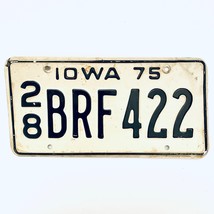 1975 United States Iowa Delaware County Passenger License Plate 28 BRF422 - £13.23 GBP
