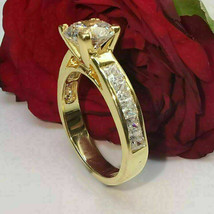 14k Yellow Gold Plated 1.50 Ct Diamond Round Simulated Women&#39;s Wedding Set - £63.51 GBP