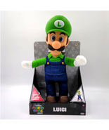 Super Mario Bros Movie 15&quot; Luigi Poseable Plush Fully Articulated Figure... - £23.29 GBP