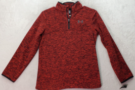Under armour Sweatshirt Youth Medium Red Space Dye Fleece Swoosh Logo 1/... - $23.05