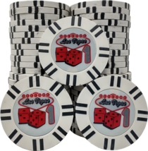 WELCOME Las Vegas Poker Chips with Denomination Value 1 - set of 50 white chips - £15.95 GBP