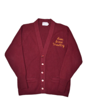 Vintage 70s Cardigan Sweater Mens 38 S Chain Stitch Varsity Westling Avo... - $38.55