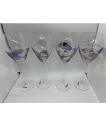 stunning set of 4 Romanian stained glass crystal wine glasses. - £63.57 GBP