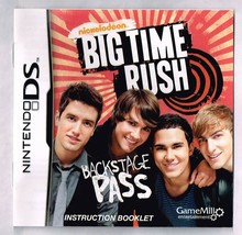 Nintendo DS Nickelodeon Big Time Rush Backstage Pass Instruction Manual only - £3.90 GBP