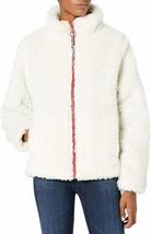 Tommy Hilfiger Women&#39;s Zip Front Solid Sherpa Jacket WHITE LARGE NEW - $90.87 CAD
