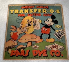 Paas Dye Company 1930&#39;s Mickey Mouse Transfer-o-s Transfers for Easter Eggs - £27.40 GBP