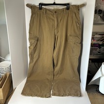American Eagle Pants Mens 38x32 Beige Lived In Cargo Utility Cotton NWT - £42.40 GBP