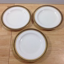 Antique Spode Copeland Majestic 3 Bread Butter Plates Gold Cobalt Chain 1900s - £54.90 GBP