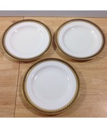 Antique Spode Copeland Majestic 3 Bread Butter Plates Gold Cobalt Chain ... - $95.84 CAD